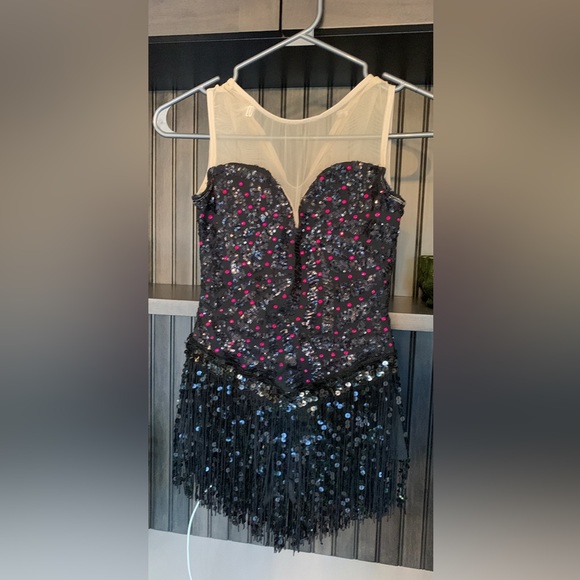 Girls jazz dance costume with tassels LC - Picture 2 of 4